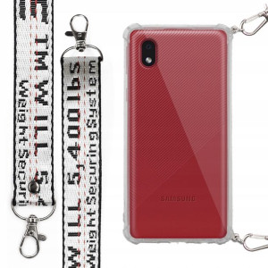 Etui Antishock + Smycz Biała do SAMSUNG A01 CORE