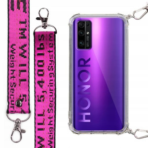 Etui Antishock + Smycz Fuksja do HUAWEI HONOR 30