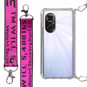 Etui Antishock + Smycz Fuksja do HUAWEI HONOR 50SE