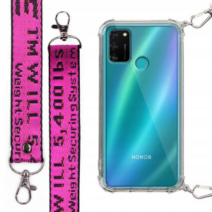 Etui Antishock + Smycz Fuksja do HUAWEI HONOR 9A