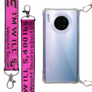 Etui Antishock + Smycz Fuksja do HUAWEI MATE 30