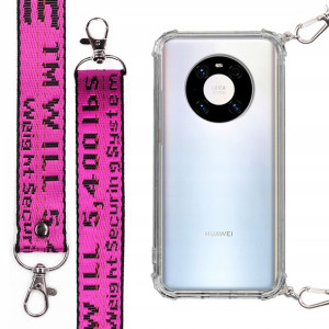 Etui Antishock + Smycz Fuksja do HUAWEI MATE 40
