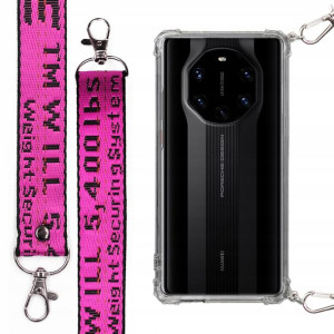 Etui Antishock + Smycz Fuksja do HUAWEI MATE 40 RS