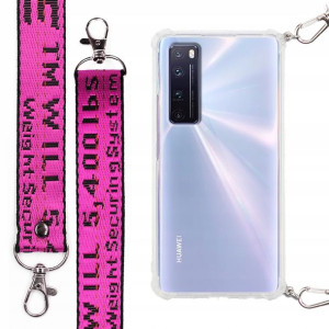 Etui Antishock + Smycz Fuksja do HUAWEI NOVA 7 PRO