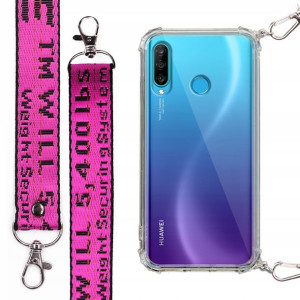 Etui Antishock + Smycz Fuksja do HUAWEI P30 LITE