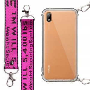 Etui Antishock + Smycz Fuksja do HUAWEI Y5 2019