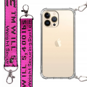 Etui Antishock + Smycz Fuksja do IPHONE 13 PRO MAX