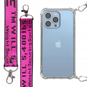 Etui Antishock + Smycz Fuksja do IPHONE 14 PRO MAX