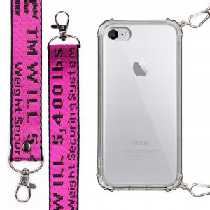 Etui Antishock + Smycz Fuksja do IPHONE SE2/ SE3