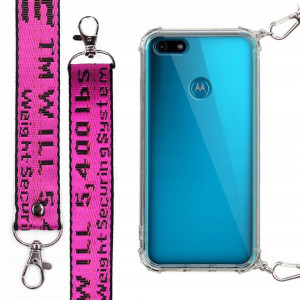 Etui Antishock + Smycz Fuksja do MOTOROLA E6 PLAY