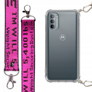 Etui Antishock + Smycz Fuksja Do Motorola G31 4g