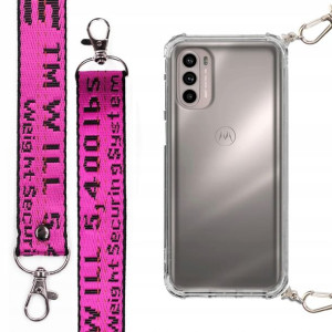 Etui Antishock + Smycz Fuksja Do Motorola G41 4g