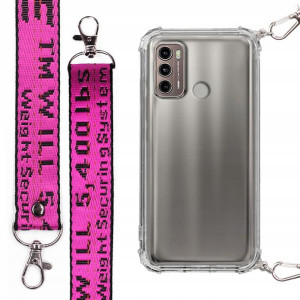 Etui Antishock + Smycz Fuksja do MOTOROLA G60 4G