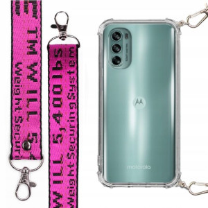 Etui Antishock + Smycz Fuksja do MOTOROLA G62 5G