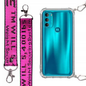 Etui Antishock + Smycz Fuksja do MOTOROLA G71 5G