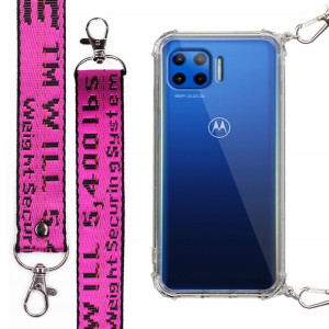 Etui Antishock + Smycz Fuksja do MOTOROLA ONE 5G