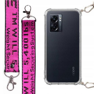 Etui Antishock + Smycz Fuksja do OPPO A57 4G