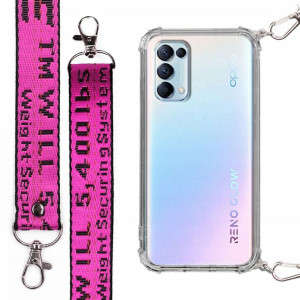 Etui Antishock + Smycz Fuksja do OPPO FIND X3 LITE