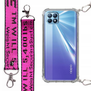 Etui Antishock + Smycz Fuksja do OPPO RENO 4 SE