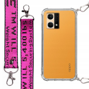 Etui Antishock + Smycz Fuksja do OPPO RENO 7 4G