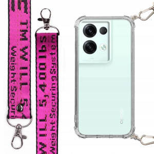 Etui Antishock + Smycz Fuksja Do Oppo Reno 8 5g