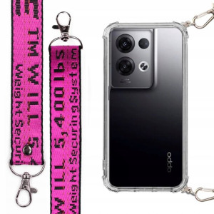 Etui Antishock + Smycz Fuksja Do Oppo Reno 8 Plus