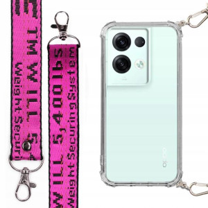 Etui Antishock + Smycz Fuksja Do Oppo Reno 8 Pro