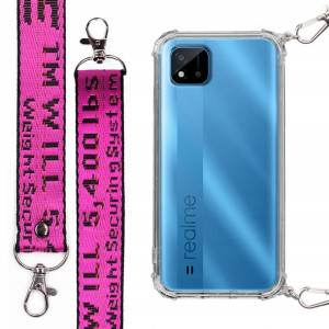 Etui Antishock + Smycz Fuksja do REALME C11 2021