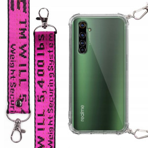 Etui Antishock + Smycz Fuksja do REALME X50 PRO