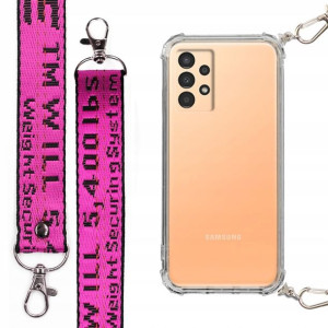 Etui Antishock + Smycz Fuksja Do Samsung A13 4g