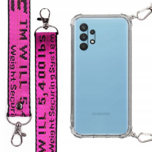Etui Antishock + Smycz Fuksja do SAMSUNG A32 5G