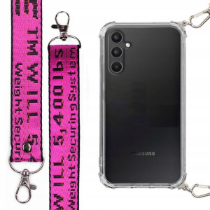 Etui Antishock + Smycz Fuksja Do Samsung A34 5g