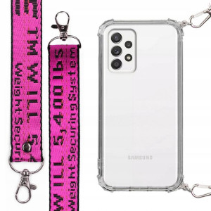 Etui Antishock + Smycz Fuksja do SAMSUNG A52 4G