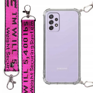 Etui Antishock + Smycz Fuksja do SAMSUNG A72 5G