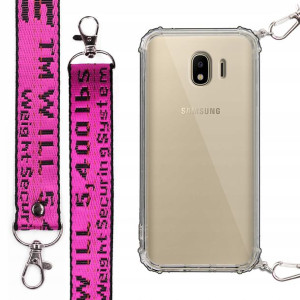 Etui Antishock + Smycz Fuksja do SAMSUNG J4 2018