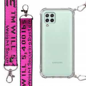 Etui Antishock + Smycz Fuksja do SAMSUNG M32 4G