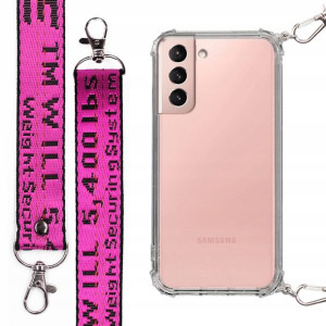 Etui Antishock + Smycz Fuksja do SAMSUNG S21 5G