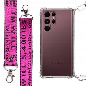 Etui Antishock + Smycz Fuksja do SAMSUNG S22 ULTRA