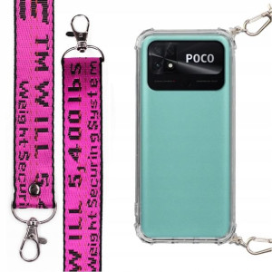 Etui Antishock + Smycz Fuksja do XIAOMI POCO C40