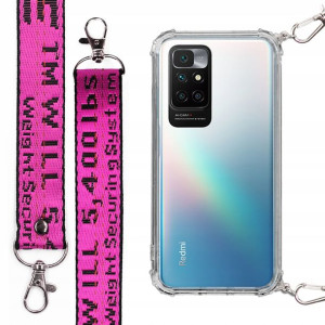 Etui Antishock + Smycz Fuksja do XIAOMI REDMI 10