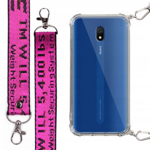Etui Antishock + Smycz Fuksja do XIAOMI REDMI 8A