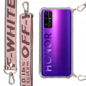 Etui Antishock + Smycz Róż do HUAWEI HONOR 30 Case