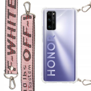 Etui Antishock + Smycz Róż do HUAWEI HONOR 30 PRO