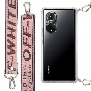 Etui Antishock + Smycz Róż do HUAWEI HONOR 50 PRO