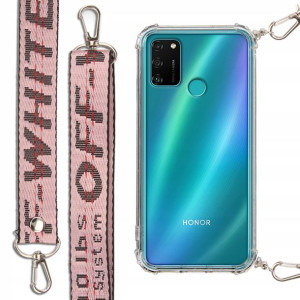 Etui Antishock + Smycz Róż do HUAWEI HONOR 9A Case