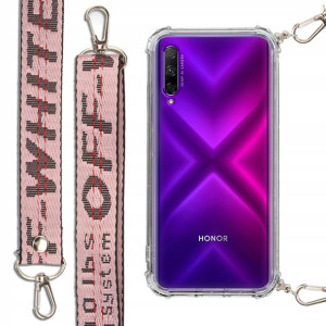 Etui Antishock + Smycz Róż do HUAWEI HONOR 9X PRO