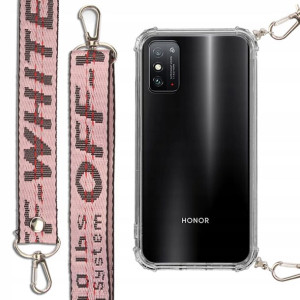 Etui Antishock + Smycz Róż do HUAWEI HONOR X10 MAX