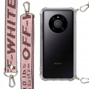 Etui Antishock + Smycz Róż do HUAWEI MATE 40 PRO