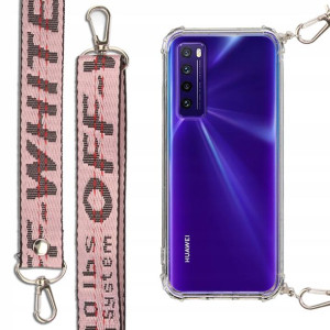 Etui Antishock + Smycz Róż do HUAWEI NOVA 7 Case