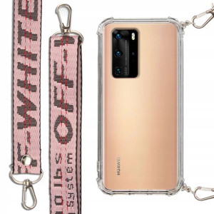 Etui Antishock + Smycz Róż do HUAWEI P40 PRO Case